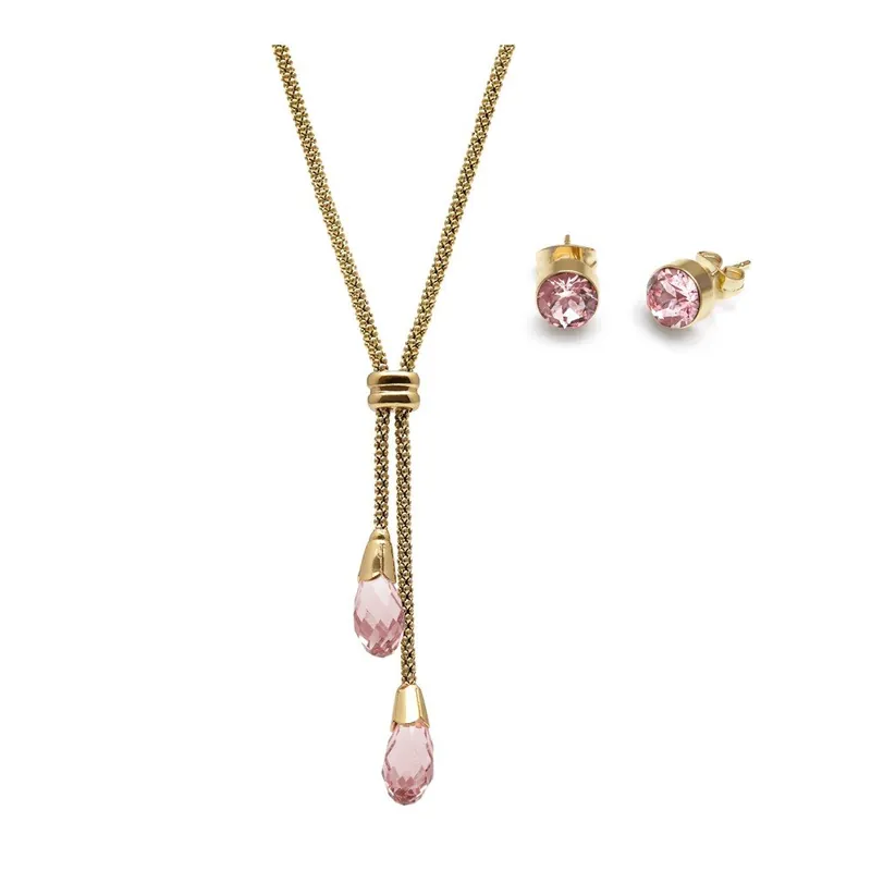 Komplet naszyjnika i kolczyków z kryształami Swarovski® GemSeller Drop Gold Bonami Zniżka