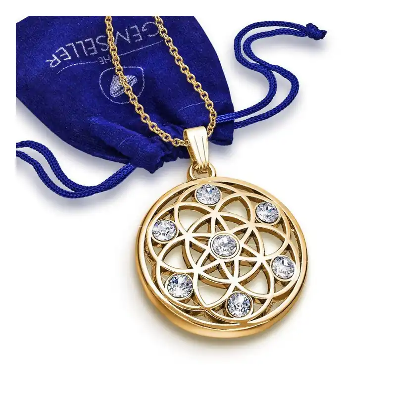 Naszyjnik z kryształami Swarovski® Gemseller Karma Gold Bonami Sprawdź teraz
