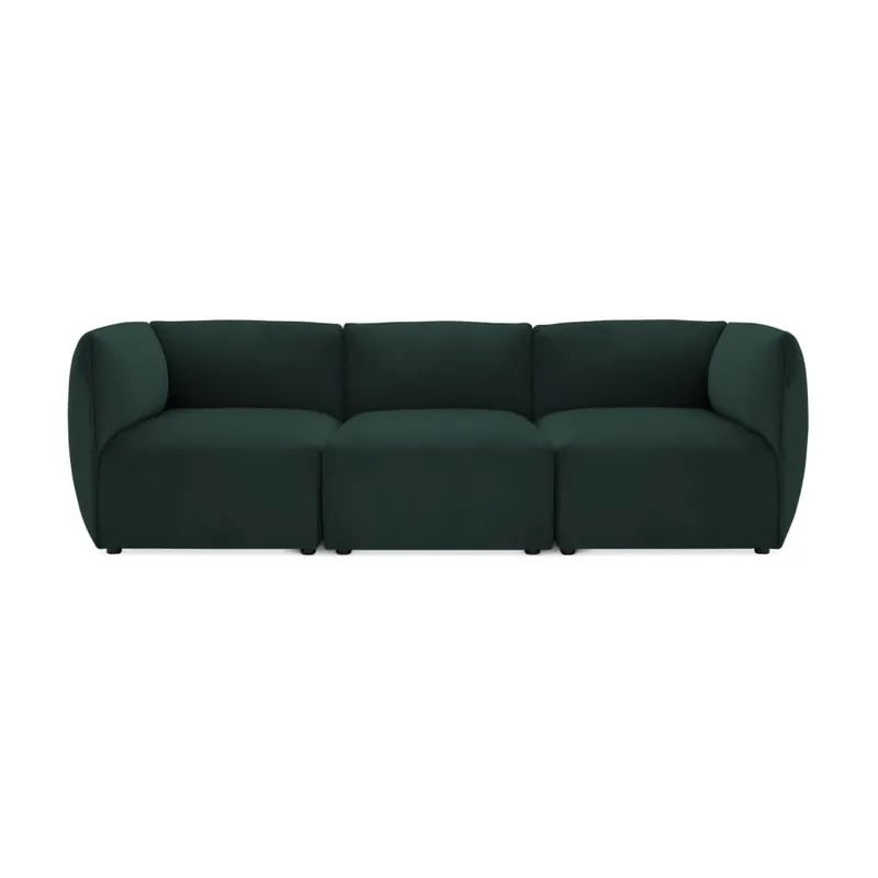 Ciemnozielona 3-osobowa sofa modułowa Vivonita Velvet Cube Bonami Super okazja