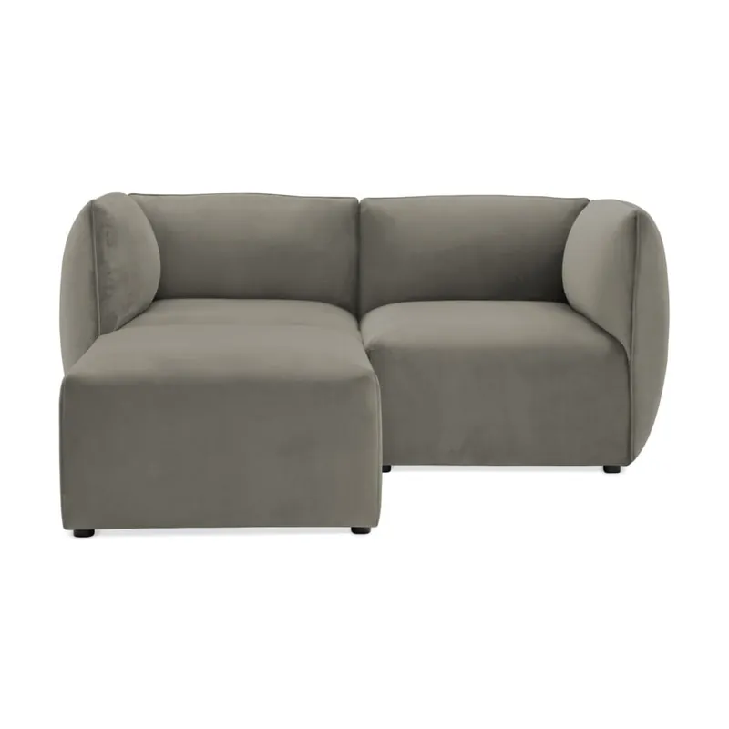 Szara 2-osobowa sofa modułowa z podnóżkiem Vivonita Velvet Cube Bonami Taniej