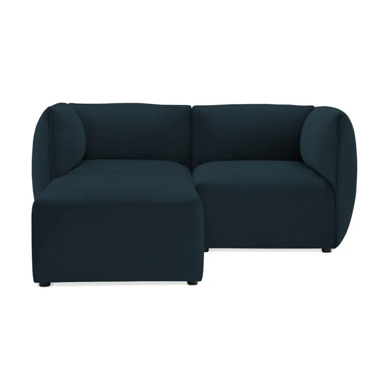 Hit cenowy Granatowa 2-osobowa sofa modułowa z podnóżkiem Vivonita Velvet Cube Bonami