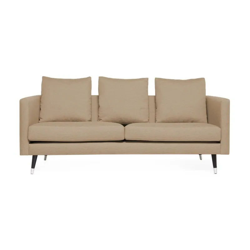 Beżowa sofa 3-osobowa z nogami w kolorze srebra Vivonita Meyer Three Bonami Obniżka ceny