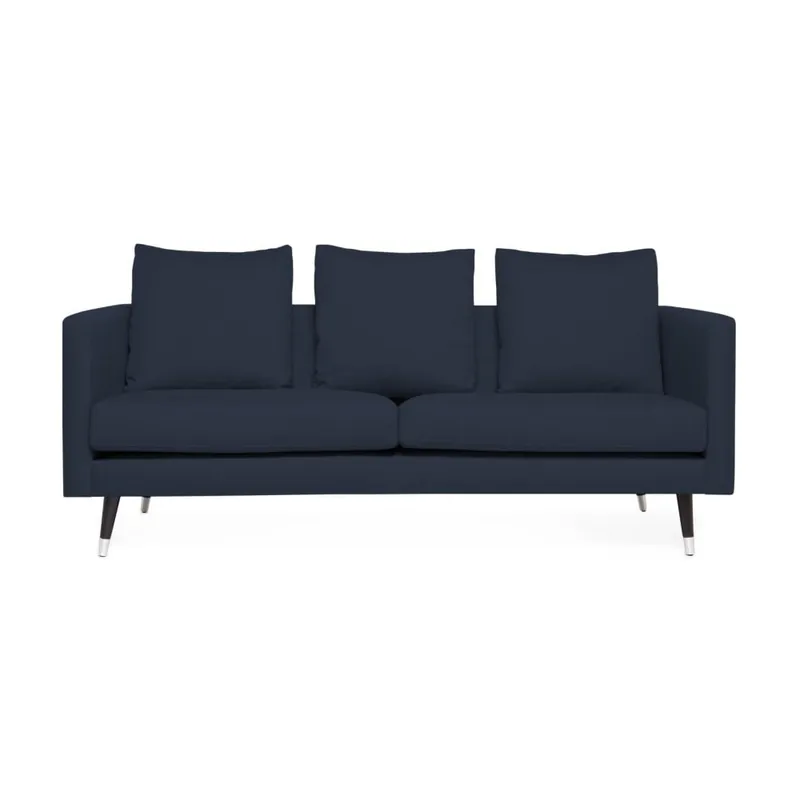Premium Granatowa sofa 3-osobowa z nogami w kolorze srebra Vivonita Meyer Three Bonami