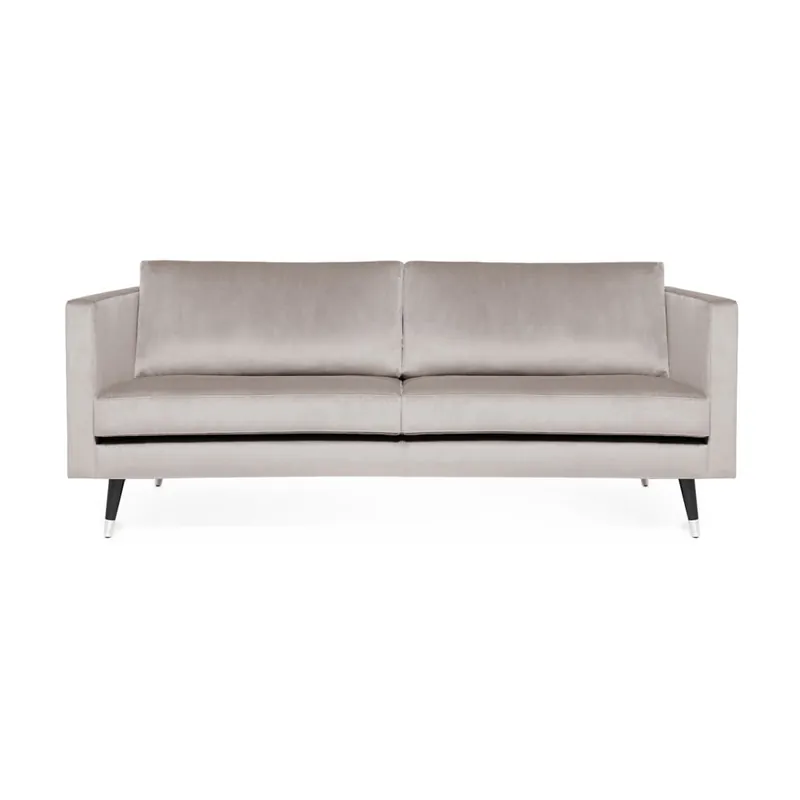 Jasnoszara sofa 3-osobowa z nogami w kolorze srebra Vivonita Meyer Velvet Bonami Wysoka jakość