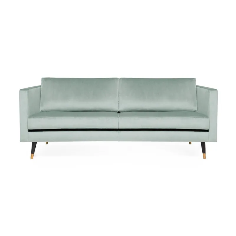 Jasnoturkusowa sofa 3-osobowa z mosiężnymi nogami Vivonita Meyer Velvet Bonami Najlepsza cena