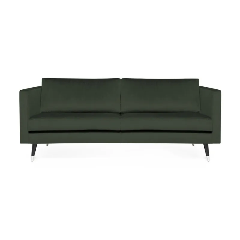 Ostatnie sztuki Ciemnozielona sofa 3-osobowa z nogami w kolorze srebra Vivonita Meyer Velvet Bonami