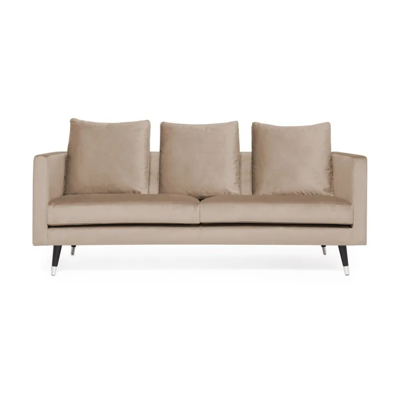 Beżowa sofa 3-osobowa z nogami w kolorze srebra Vivonita Harper Velvet Bonami Premium