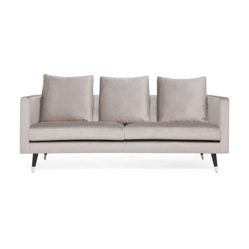 Jasnoszara sofa 3-osobowa z nogami w kolorze srebra Vivonita Harper Velvet Bonami Oferta czasowa