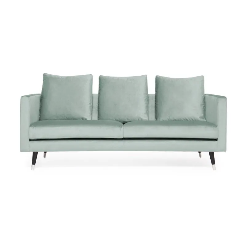 Darmowy zwrot Jasnoturkusowa sofa 3-osobowa z nogami w kolorze srebra Vivonita Harper Velvet Bonami