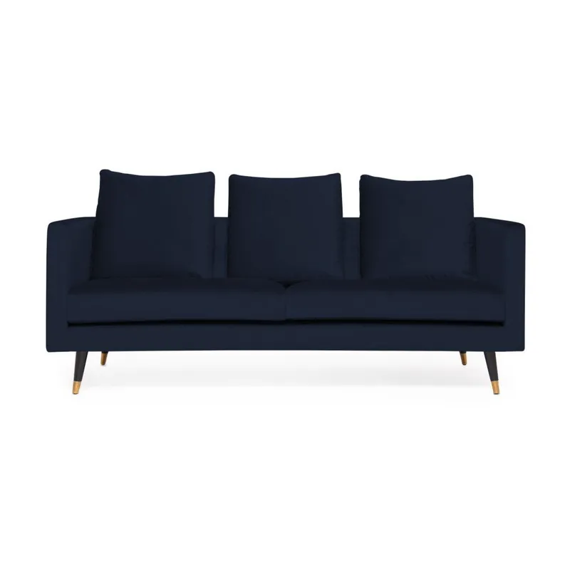 Do wyczerpania zapasów Granatowa sofa 3-osobowa z mosiężnymi nogami Vivonita Harper Velvet Bonami