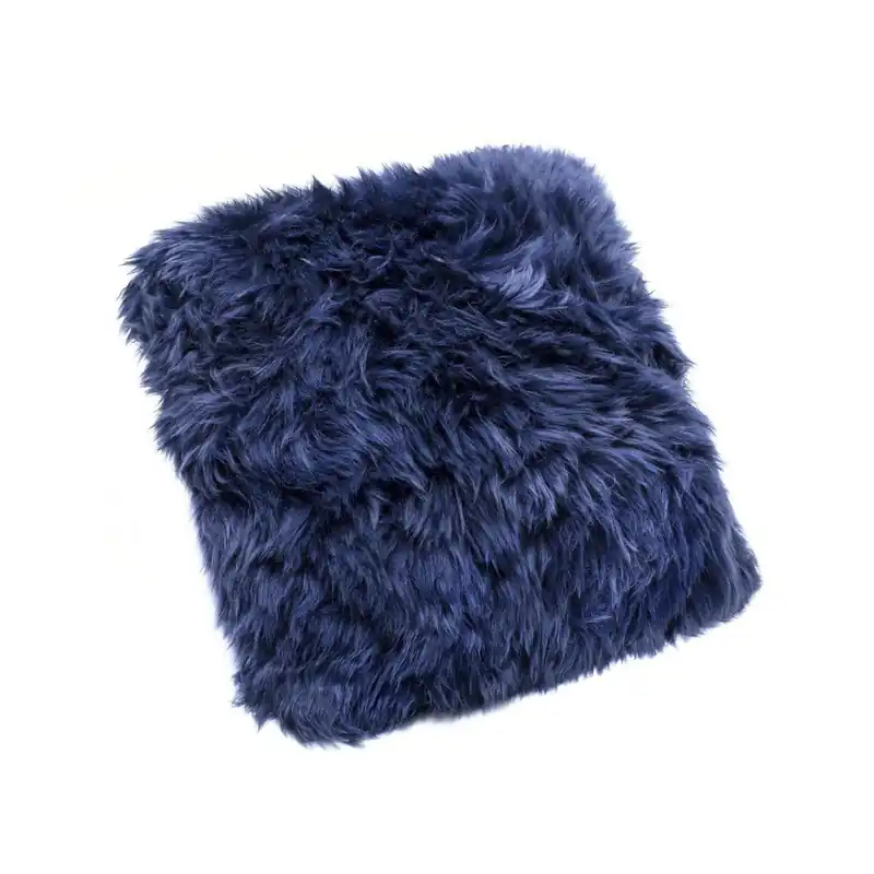 Łatwy zwrot Granatowa poduszka z owczej wełny Royal Dream Sheepskin, 30x30 cm Bonami