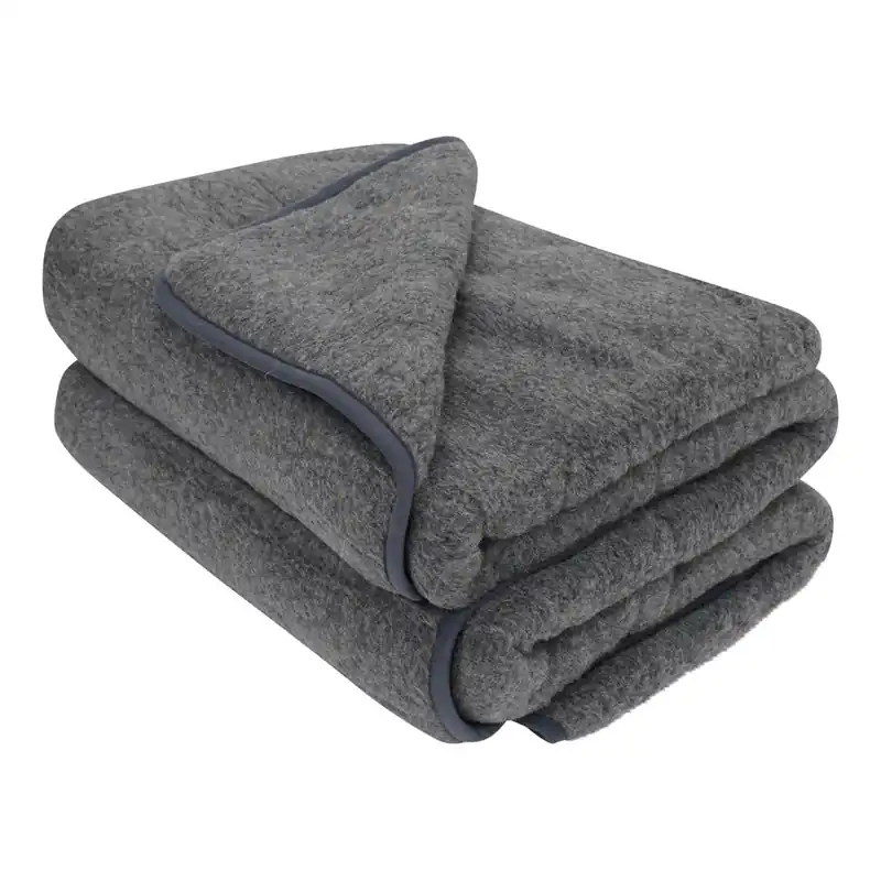 Oferta limitowana Szary koc z wełny merynosa Native Natural Merino Wool Quilt, 220x200 cm Bonami