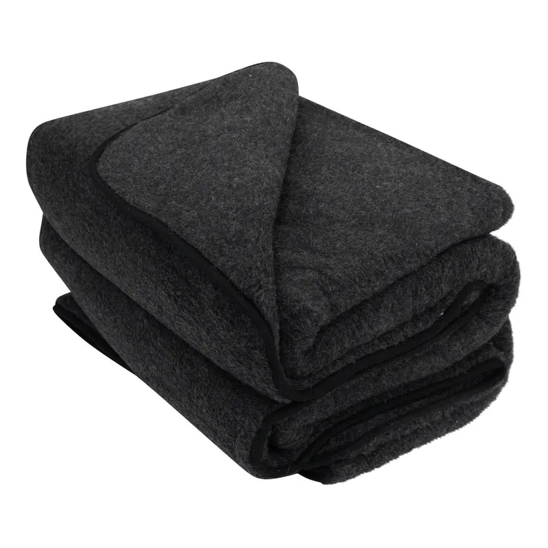 Tani Czarny koc wełniany Native Natural Merino Wool Quilt, 220x200 cm Bonami