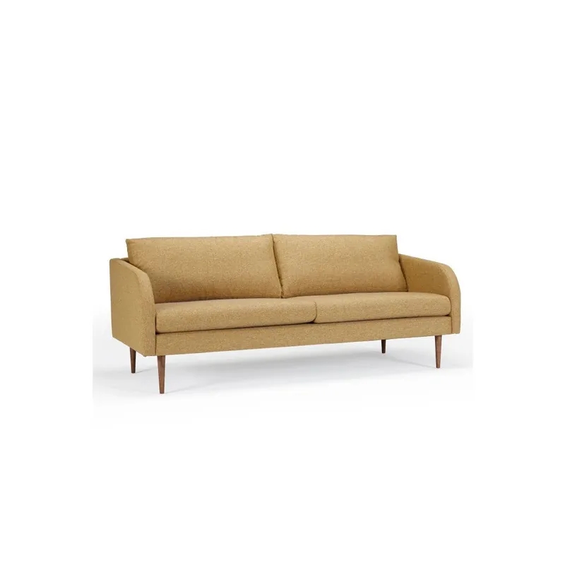 Musztardowa sofa 3-osobowa Kragelund Hugo Bonami Popularny