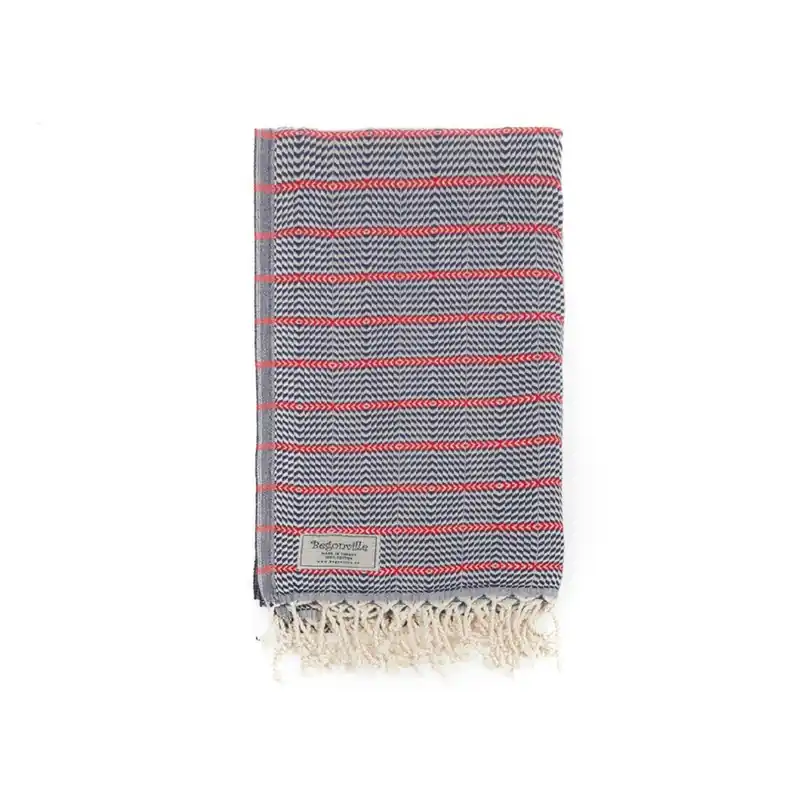 Czerwono-niebieski ręcznik kąpielowy hammam Begonville Thyme, 180x100 cm Bonami Premium