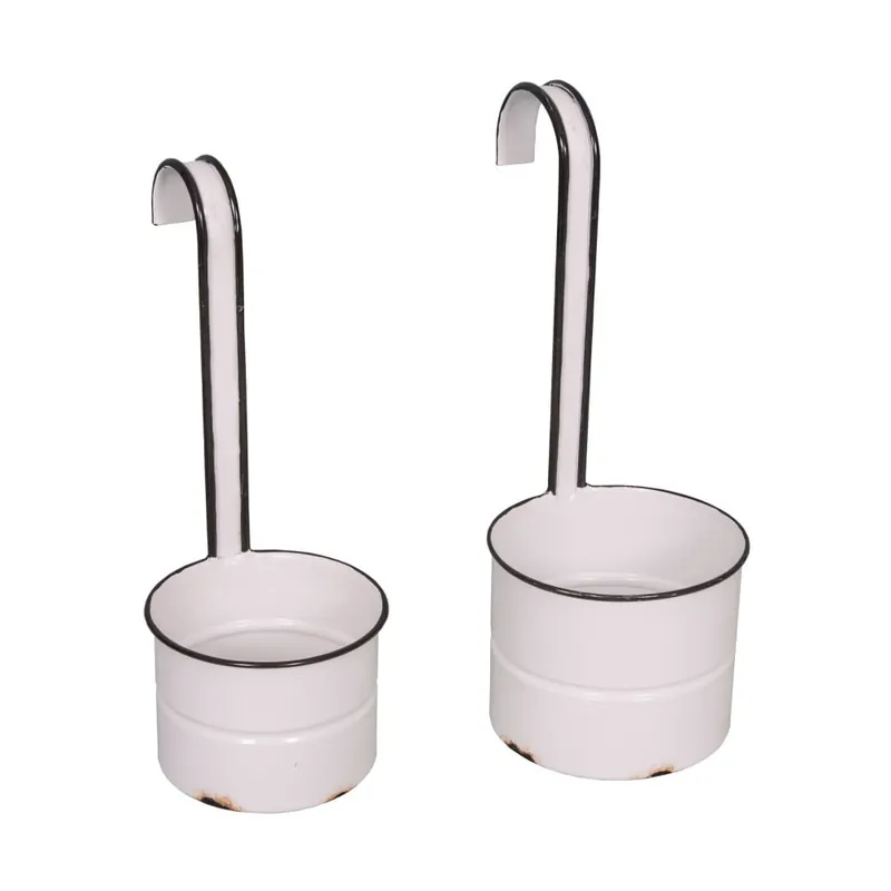 Zestaw 2 emaliowanych doniczek wiszących Antic Line Classic Bonami Rabat