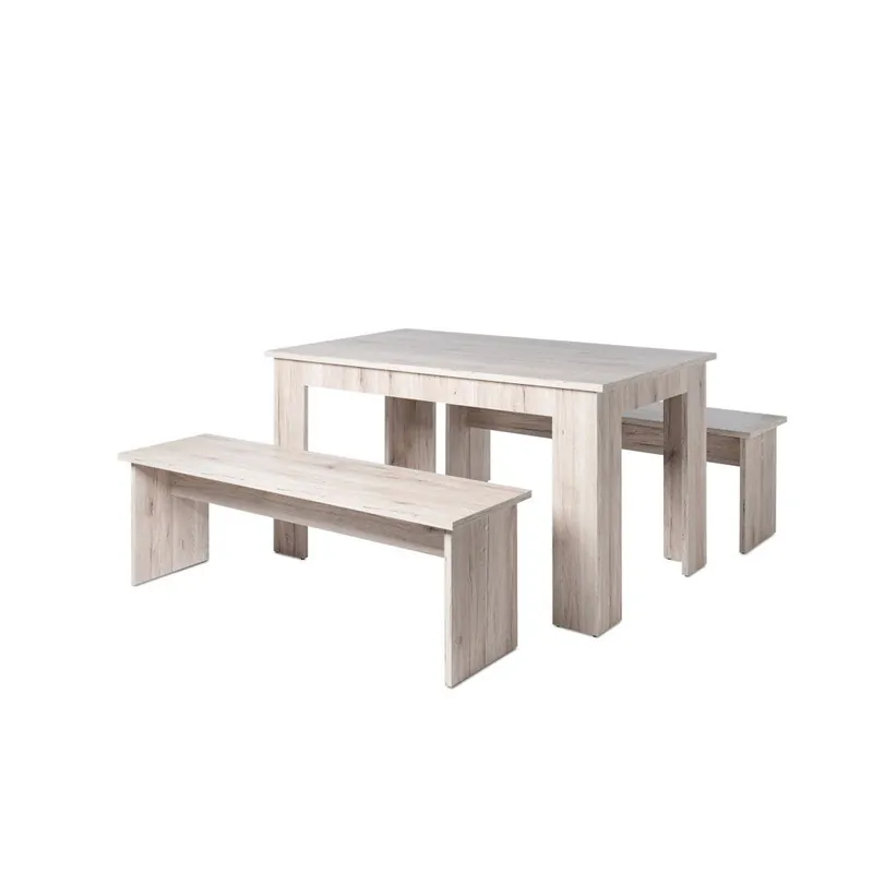 Oferta Stół z 2 ławkami w kolorze jasnego dębu Intertrade München, 140 cm Bonami