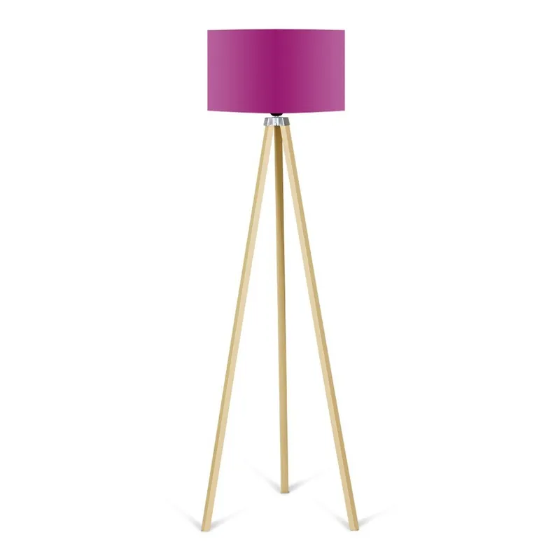Lampa stojąca z fioletowym abażurem Kate Louise Naturel Bonami Bezpieczna płatność