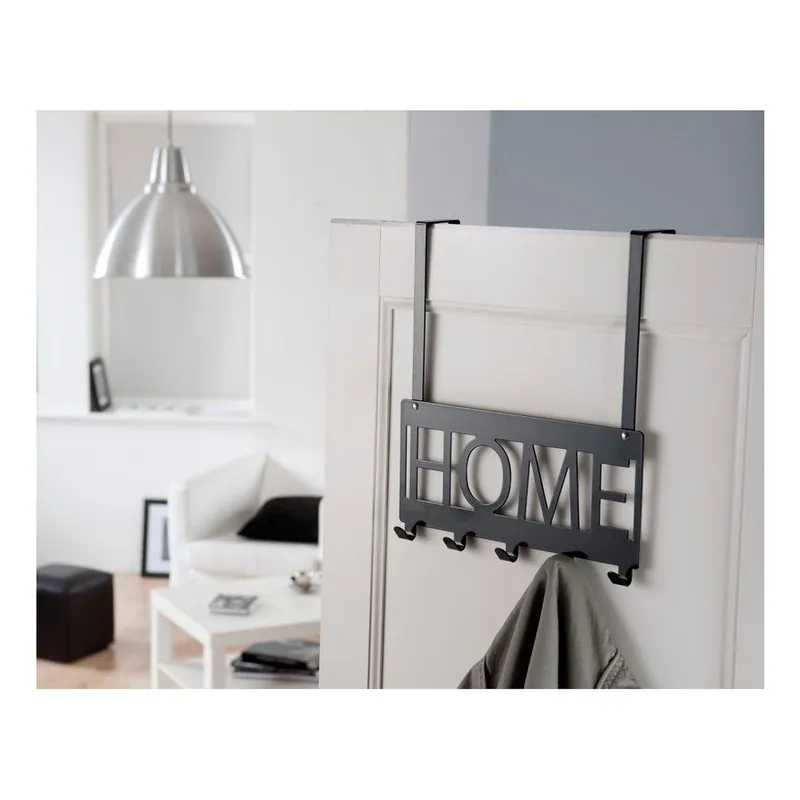 Hit cenowy Czarny wieszak na drzwi z 5 haczykami Compactor Home Bonami