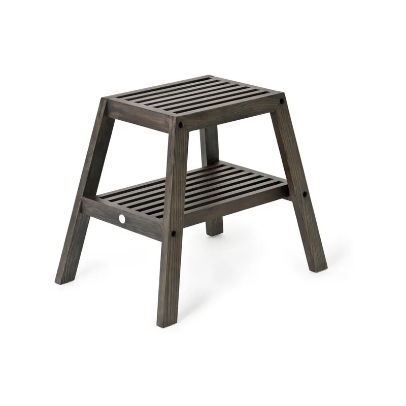 Czarny stołek z drewna dębowego Wireworks Slatted Stool Bonami Bestseller
