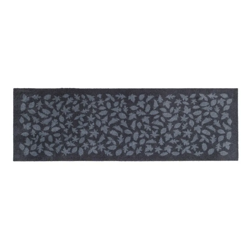 Niebiesko-szara wycieraczka Tica Copenhagen Leafes, 67x200 cm Bonami Łatwy zwrot