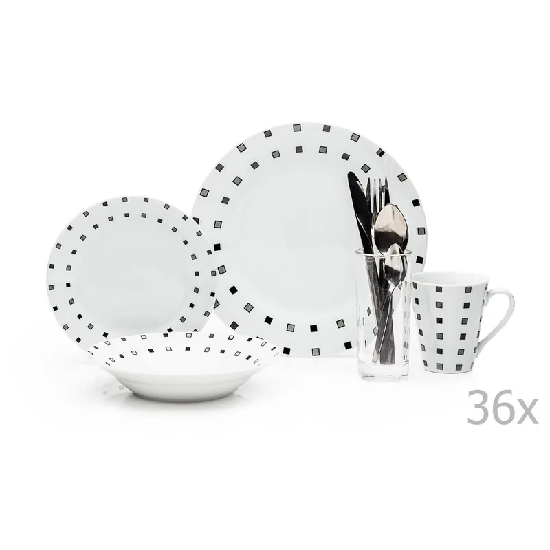 36-częściowy komplet naczyń porcelanowych i sztućców Sabichi Revive Bonami Wyjątkowa oferta