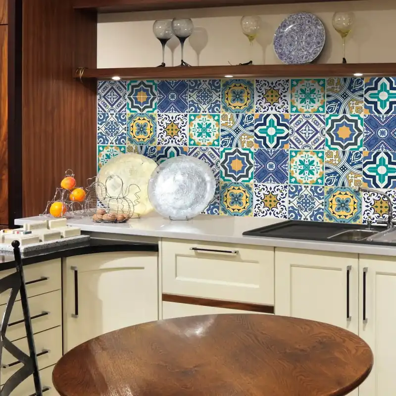 Zestaw 9 samoprzylepnych naklejek Ambiance Azulejos Vintage Arabesques, 10x10 cm Bonami Szybka dostawa