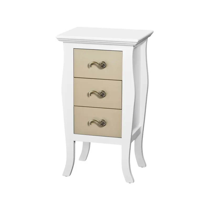 Szafka nocna z 3 szufladami i konstrukcją z drewna sosnowego Decoración Giménez Celine Bonami Wysoka jakość
