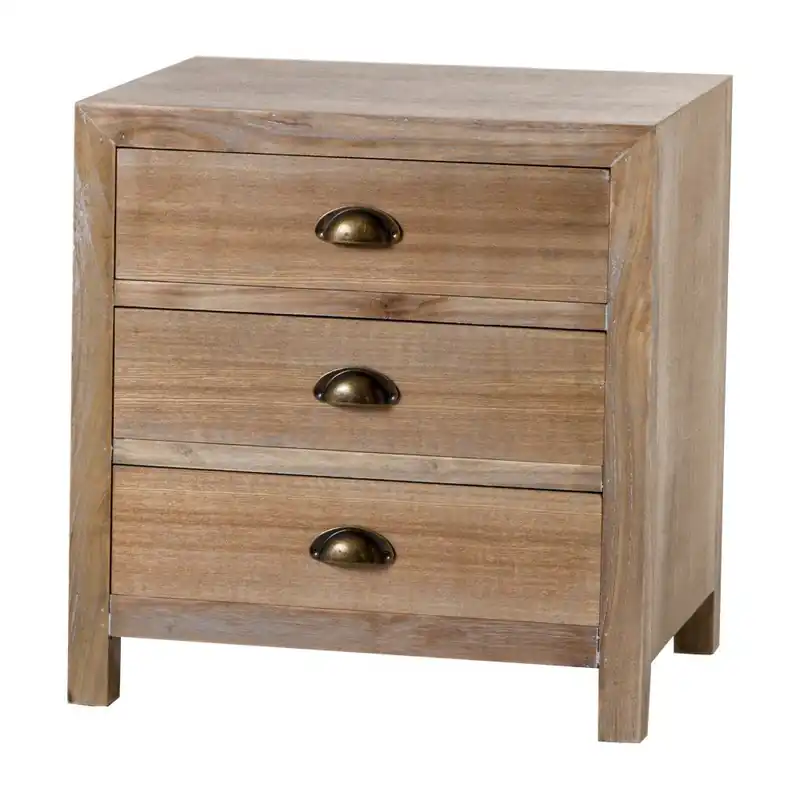 Szafka nocna z 3 szufladami i konstrukcją ze drewna paulowni Decoración Giménez Rustic Bonami Łatwy zwrot