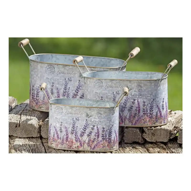Zestaw 3 metalowych doniczek ogrodowych Boltze Margaret Bonami Oferta limitowana