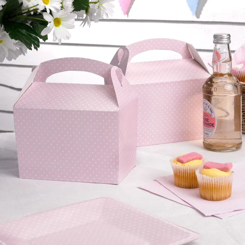 Zestaw 8 różowych pudełek weselnych Neviti Polka Dot Bonami Popularny