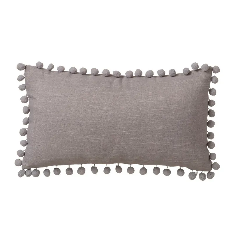 Oferta Szara poduszka Casa Selección Pompon, 50x30 cm Bonami
