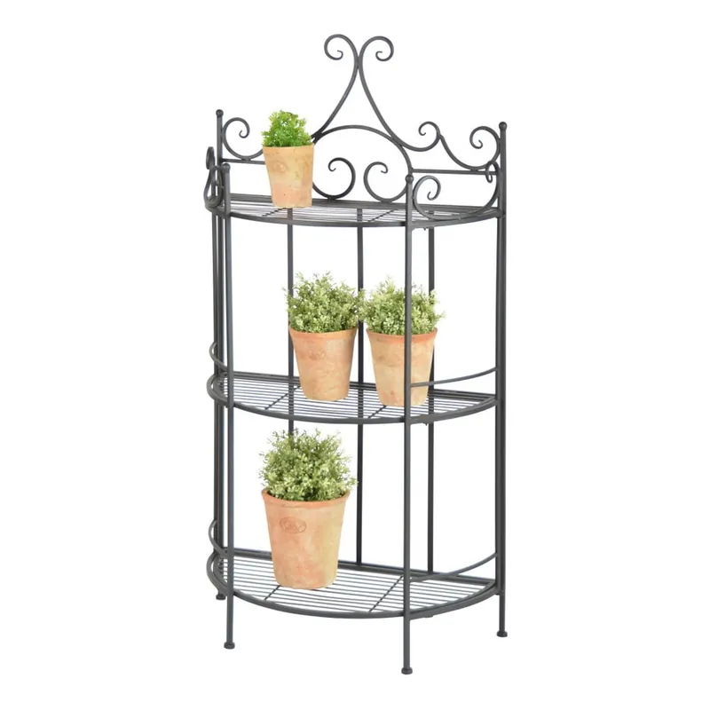 Czarny półokrągły regał metalowy/kwietnik Esschert Design Bonami Ostatnia szansa