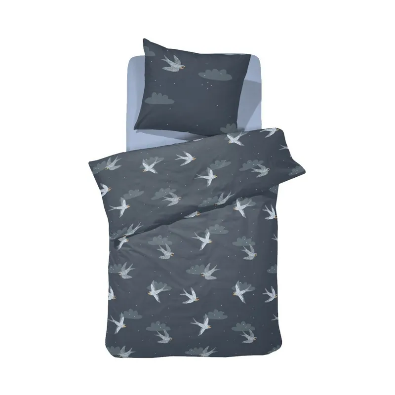 Wyprzedaż Niebieska bawełniana pościel jednoosobowa Damai Birdy Night Blue, 200x140 cm Bonami