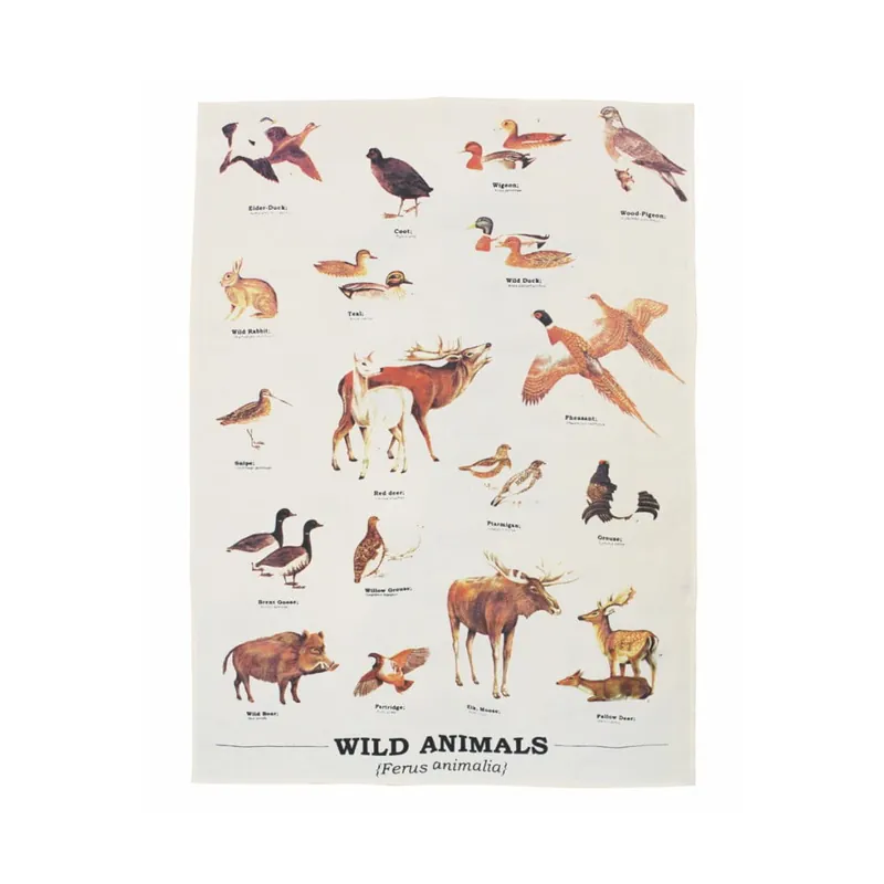 Wyjątkowa oferta Ścierka bawełniana Gift Republic Wild Animals Multi, 50x70 cm Bonami