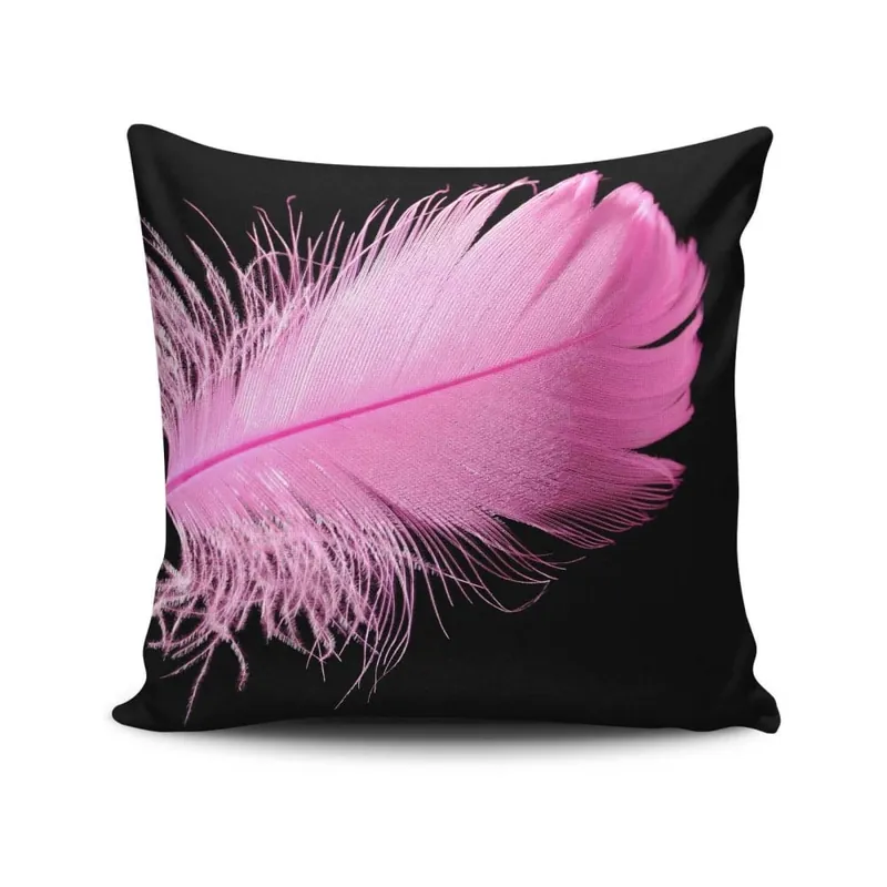 Zamów dziś Poduszka z wypełnieniem Gravel Pink Feather, 42x42 cm Bonami