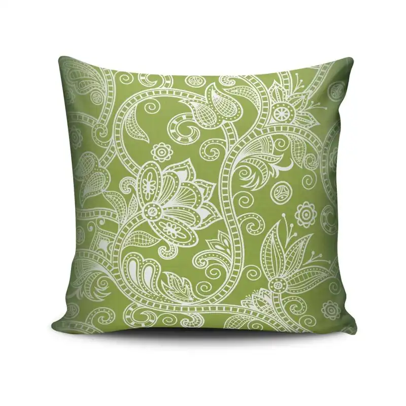 Wyjątkowa oferta Poduszka z wypełnieniem White on Green, 45x45 cm Bonami