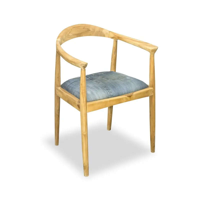 Krzesło do jadalni z drewna tekowego Bluebone Denim Bonami Tylko do końca tygodnia