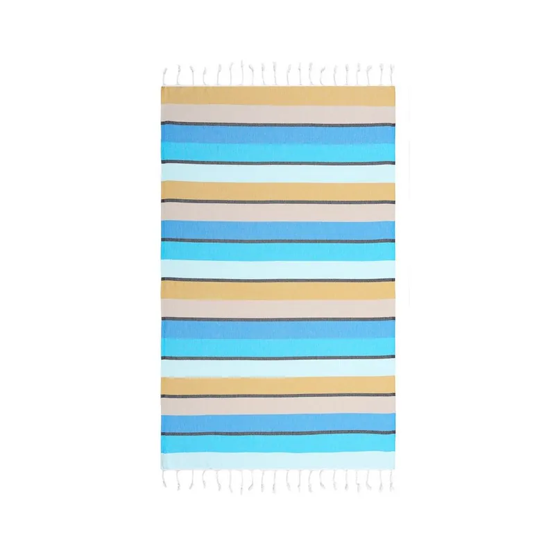 Turkusowy ręcznik hammam Begonville Corsica Beach, 180x100 cm Bonami Wyjątkowa oferta