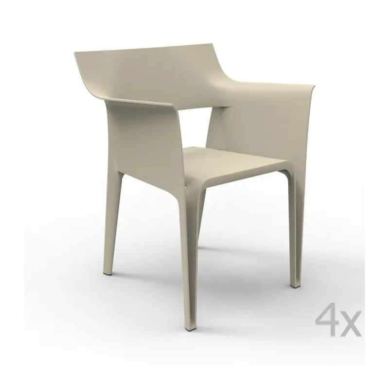 Zestaw 4 kremowych krzeseł ogrodowych Vondom Pedrera Bonami Oferta czasowa