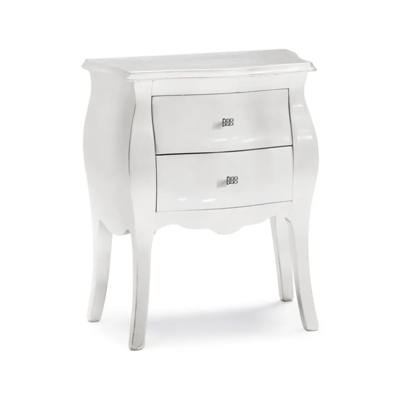 Wyjątkowa oferta Biała szafka nocna z 2 szufladami Castagnetti Bonami