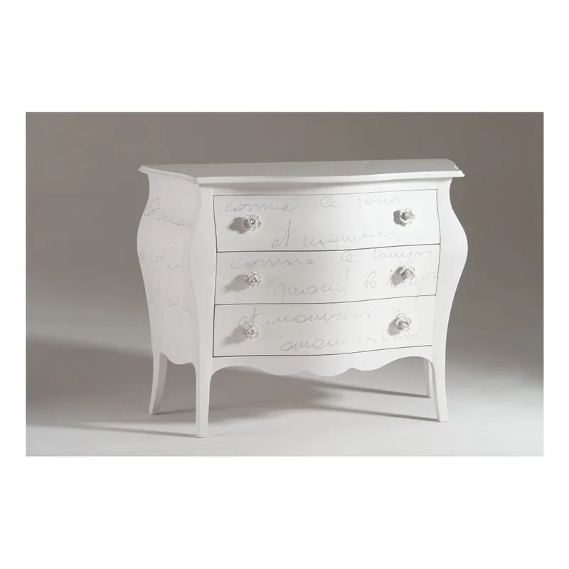 Biała duża komoda drewniana z 3 szufladami Castagnetti Lyric Bonami Oferta limitowana