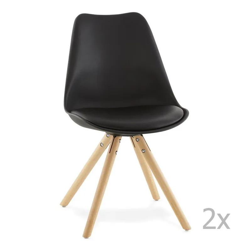 Cena promocyjna Zestaw 2 czarnych krzeseł Kokoon Design Tolik Bonami