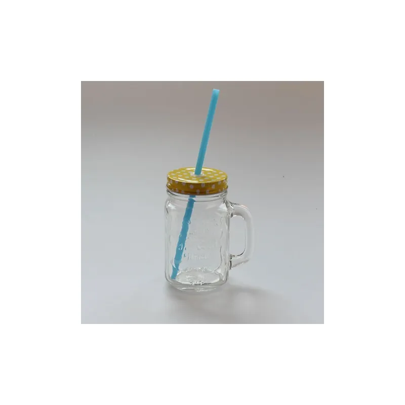Oferta Szklanka z żółtym wieczkiem i niebieską słomką Dakls, obj. 450 ml Bonami