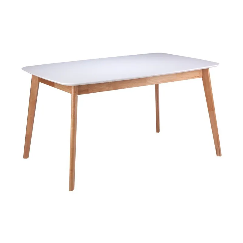 Biały stół rozkładany z nogami z drewna kauczukowego sømcasa Kenna, 140 x 90 cm Bonami Nowość