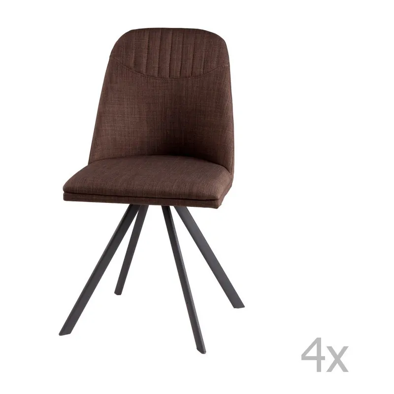 Wyjątkowa oferta Zestaw 4 brązowych krzeseł obrotowych sømcasa Cris Bonami