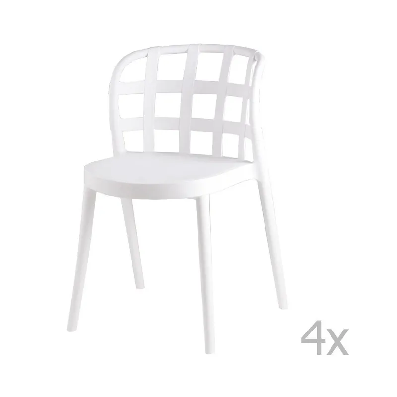Oferta czasowa Zestaw 4 białych krzeseł sømcasa Gina Bonami
