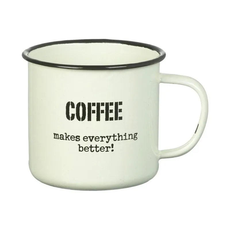 Ograniczona ilość Biały emaliowany kubek Parlane Coffee Makes Everything Better Bonami