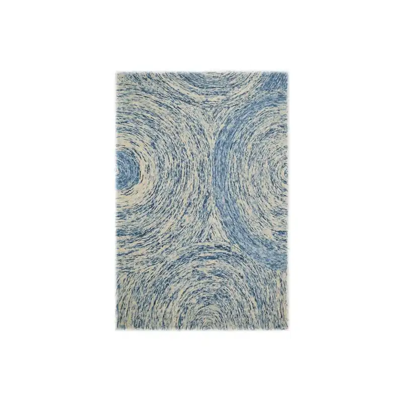 Hit cenowy Niebiesko-biały dywan wełniany The Rug Republic Blur, 183x122 cm Bonami