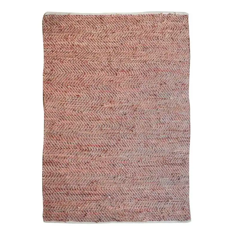 Tylko do końca tygodnia Czerwony dywan jutowy ze skórą bydlęcą The Rug Republic Stables, 230x160 cm Bonami